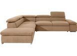 Ecksofa SIT & MORE "Alcatraz L-Form", braun (macchiato), B:272cm H:94cm T:226cm, Struktur fein (97% Polyester, 3% Polyamid);Luxus-Microfaser ALTARA NUBUCK (95% Polyester, 5% Baumwolle);Struktur (100% Polyester), Sofas, Ecksofa, wahlweise mit Bettfunktion