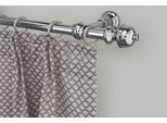 Gardinenstange GARESA "ANDREA", grau (chromfarben), L:270cm Ø:20mm, Metall, Gardinenstangen, Gardinenstange, Vorhanggarnitur, verlängerbar, Endknopf Profil klein, mit Ringen