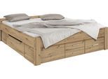 Bett RAUCH "Scala", braun (eichefarben artisan), B:165cm H:60cm L:207cm, Betten, Bett, mit Schubkästen in 3 Varianten
