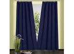 Vorhang WECKBRODT "Sento" Gr. 4, blau (dunkelblau), B:135cm H:245cm, Baumwolle, Polyester, Gardinen, Vorhang, Baumwolle, blickdicht, matte Struktur, unifarben, Gardine, Store