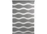 Doppelrollo GOOD LIFE "WAVE" Gr. 2, grau (stein), B:80cm H:150cm, Kunststoff, Metall, Polyester, Rollos, Doppelrollo