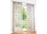 Gardine Gr. 4, beige (taupe, weiß), B:140cm H:245cm, Polyester, Gardinen, Gardine