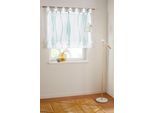 Raffrollo OTTO HOME "Dimona" Gr. 4, weiß (weiß, petrol), B:100cm H:140cm, Voile, Obermaterial: 100% Polyester, Raffrollos, Raffrollo, Transparent, Voile, Polyester