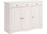 Sideboard OTTO HOME "Teresa", weiß, B:118cm H:90cm T:40cm, Sideboards, Sideboard, Kommode, 3-türig, Breite 118 cm, aus massiver Kiefer, FSC