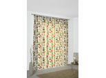 Vorhang WIRTH "Oakham" Gr. 1, beige (natur, terra), B:132cm H:145cm, Jacquard, Polyester, Gardinen, Vorhang