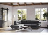 Ecksofa COTTA "Pike L-Form, B: 266 cm", schwarz, B:266cm H:90cm T:217cm, GEDECKTES RINDSLEDER, Sofas, Ecksofa, optional Bettfunktion & Bettkasten
