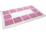 Badematte MESANA "Karo Melange" Gr. 2, pink, H:15mm, Baumwolle, Badematten, Badematte, modernes Design, mit Bordüre, rechteckig & quadratisch erhältlich