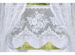 Scheibengardine WECKBRODT "Siena" Gr. 1, weiß, B:145cm H:50cm, Jacquard, Polyester, Gardinen, Scheibengardine, Bistro, Jacquard, floral, halbtransparent, Bordüre, Gardine, Store