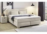 Boxspringbett JOCKENHÖFER GRUPPE "Romana, inkl. 7-Zonen-TTFK-Matratze", grau (beige 444, 17), B:170cm L:212cm, Bezug Bett: Chenille (100% Polyester);Topper und Matratzenspiegel: 100% Polyester, Komplettbetten, Boxspringbett, KS-Topper, verschiedene Härtegrade und Bettbreiten wählbar