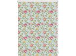 Seitenzugrollo LICHTBLICK ORIGINAL "Klemmfix Motiv Birds" Gr. 6, grün (grün, pink, weiß), B:100cm H:150cm, Polyester, Rollos, Seitenzugrollo, bedruckt