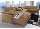 Wohnlandschaft SIT & MORE "Top Ascara U-Form", braun (cappuccino), B:312cm H:85cm T:204cm, NaturLeder in Sitz und Rücken, Korpus ist mit passendem Kunstleder bezogen.;Luxus-Microfaser (100% Polyester), Sofas, Wohnlandschaft, inklusive Boxspring/Federkern-Polsterung, wahlweise mit Bettfunktion