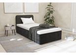 Polsterbett "Shawn", schwarz, L:210cm, Bezug Kopfteil: Teddy-Stoff: 100% Polyester, Bezug Bettgestell: Microvelours 100% Polyester, Polsterung: Polsterwatte, Material Gestell: gepolsterter Holzwerkstoff, WESTFALIA SCHLAFKOMFORT, Betten, Polsterbett, zwei verschiedene Liegehöhen wählbar