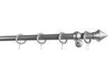 Gardinenstange GARESA "Palmi", silber (mattchromfarben), L:240cm Ø:28mm, Kunststoff, Stahl, Gardinenstangen, Gardinenstange, Vorhanggarnitur, Kunststoff, verlängerbar, mit Ringe/2 Lauf Gleiter