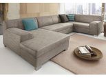 Wohnlandschaft DOMO COLLECTION "Amando in vielen Bezugsvarianten, auch in Leder, komfortabel, U-Form", braun (braun, beige), B:332cm H:74cm T:182cm, PRIMABELLE-Microfaser aus 100% Polyester;SOFTLUX-Kunstleder;Strukturstoff aus 90% Polyester und 10% Polyacryl;NaturLEDER - echtes Rindsleder, Sofas, Wohnlandschaft, wahlweise mit Bettfunktion, fester Sitzkomfort, frei im Raum stellbar