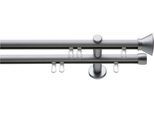 Gardinenstange INDEKO "Ibiza" Gr. 3, silber (edelstahlfarben, silberfarben), L:200cm Ø:16mm, Aluminium, Gardinenstangen, Gardinenstange, Innenlauf Komplett-Set inkl. Gleitern und Montagematerial