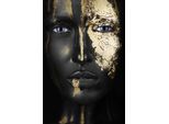 Acrylglasbild QUEENCE "Anuket", gold (farbe bild(er): schwarz, goldfarben), B:60cm H:90cm, Bilder, Acrylglasbild, von Hand eingearbeitete Blattgold Applikationen