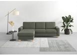 Ecksofa HOME AFFAIRE "Summer L-Form", grün (olive), B:249cm H:91cm T:164cm, 95% Polyester, 5% Polyamid, Sofas, Ecksofa, mit Recamiere, mit oder ohne Bettfunktion und Bettkasten, Cord-Bezug