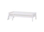 Jugendbett HOME AFFAIRE "ECO One - Kinderbett mit Rausfallschutz und Leiter aus Massivholz", weiß, B:98cm H:46,5cm L:166cm, Bett: Massive Nordische Kiefer, Matratze: Kaltschaum, Matratzenbezug: 100% Baumwolle, Betten, Jugendbett, 3 verschiedene Farben, Matratze wählbar