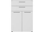 Aktenschrank GERMANIA "GW-Agenda", grau (lichtgrau), B:80cm H:120cm T:40cm, Holzwerkstoff, Schränke, Aktenschrank, opt. mit Schublade, Maße 80x120 cm, Made in Germany