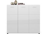 Schuhkommode LIVING CHARM "Merano", weiß, B:134,8cm H:120cm T:36cm, Holzwerkstoff, MDF, PVC, Sideboards, Schuhkommode, Breite ca. 135 cm