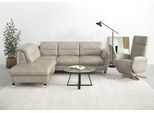 Ecksofa SIT & MORE "Grenoble L-Form mit Federkern", grau (hellgrau), B:247cm H:85cm T:222cm, Sofas, Ecksofa, wahlweise mit Bettfunktion, Bettkasten, Arm- und Kopfteilverstellung