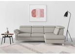 Ecksofa SIT & MORE "Arngast L-Form", grau (light grau), B:245cm H:84cm T:194cm, Sofas, Ecksofa, inklusive Kopfteilverstellung und Federkern