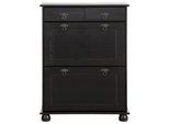 Schuhkommode OTTO HOME "Finca", braun (dunkelbraun), B:75cm H:100cm T:30cm, Massivholz, Sideboards, Schuhkommode, aus massivem Kiefernholz, Höhe 100 cm