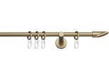 Gardinenstange INDEKO "Marbella" Gr. 1, gold (goldfarben, messingfarben), L:120cm Ø:12mm, Stahl, Gardinenstangen, Gardinenstange, Komplett-Set inkl. Ringen und Montagematerial