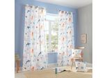Gardine OTTO HOME "OCEAN" Gr. 3, weiß, B:135cm H:225cm, Baumwolle, Polyester, Gardinen, Gardine, Kindergardine einseitig mit Meerestieren bedruckt, Tiere