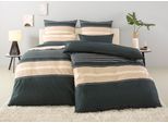 Bettwäsche OTTO HOME "Circle", beige, B/L: 155cm x 220cm, 1 Stk., 1 Stk., Polycotton, B/L: 80cm x 80cm, 2 Stk., Polycotton, Obermaterial: 60% Baumwolle, 40% Polyester, Bettwäsche, Bettwäsche, Bettwäsche aus Baumwolle mit Streifen-Design, moderne Bettwäsche