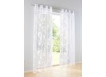 Gardine HEINE HOME Gr. 4, weiß, B:140cm H:245cm, Polyester, Viskose, Gardinen, Gardine