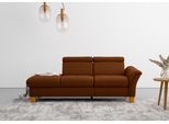Recamiere HOME AFFAIRE "Lindgren", rosa (kupfer), B:206cm H:84cm T:93cm, 100% Polyester, Sofas, Recamiere, wahlweise motorische TV-Funktion, Bettkasten und Kopfteilverstellung