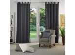 Vorhang WIRTH "Torbole" Gr. 2, schwarz, B:132cm H:145cm, Jacquard, Baumwolle, Polyester, Gardinen, Vorhang