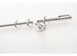 Gardinenstange GARESA "EASY", silber (silberfarben), B:65cm L:240cm Ø:20mm, Aluminium, Gardinenstangen, Gardinenstange, Vorhanggarnitur, verlängerbar, Endk. M. Ausschnitt, Alu, m. Ringe