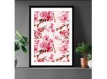 Bild QUEENCE "Ellie", pink (farbe rahmen: schwarz, farbe bild(er): pink), B:50cm H:60cm, Acrylglas, Holz, Papier, Bilder, Bild, gerahmt, Blumen