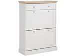 Schuhkommode OTTO HOME "Binz", weiß (weiß, eichefarben), B:80cm H:105cm T:30cm, Holzwerkstoff, MDF, Sideboards, Schuhkommode, mit schönen Metallgriffen und vielen Stauraummöglichkeiten, Höhe 105cm