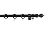 Gardinenstange GARESA "STANDARD", schwarz, L:260cm Ø:28mm, Holzwerkstoff, Kunststoff, Gardinenstangen, Gardinenstange, Vorhanggarnitur, Kunststoff, verlängerbar, mit Ringe/2 Lauf Gleiter