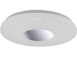 JUST LIGHT LED Deckenleuchte "LAVINIA", grau (chromfarben), 1, Ø 38,5cm H: 7cm, 1 Stk., Leuchten, LED Deckenlampe, LED Deckenleuchte