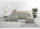 Ecksofa HOME AFFAIRE "Summer L-Form", grau (steel), B:249cm H:91cm T:164cm, 95% Polyester, 5% Polyamid, Sofas, Ecksofa, mit Recamiere, mit oder ohne Bettfunktion und Bettkasten, Cord-Bezug