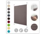 Plissee LICHTBLICK ORIGINAL "Klemmfix" Gr. 13, grau (taupe, weiß), B:80cm H:130cm, Obermaterial: 100% Polyester, Plissees, Plissee, Faltenstore, Topseller