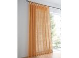 Gardine HEINE HOME Gr. 4, gelb (curry), B:140cm H:245cm, Polyester, Gardinen, Gardine