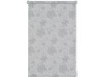 Seitenzugrollo GARDINIA "EASYFIX Rollo Dekor Stickerei" Gr. 3, silber (silberfarben), B:75cm H:150cm, Polyester, Rollos, Seitenzugrollo, mit Stickerei Motiv