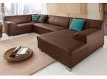 Wohnlandschaft DOMO COLLECTION "Amando in vielen Bezugsvarianten, auch in Leder, komfortabel, U-Form", braun (espresso), B:332cm H:74cm T:182cm, PRIMABELLE-Microfaser aus 100% Polyester;SOFTLUX-Kunstleder;Strukturstoff aus 90% Polyester und 10% Polyacryl;NaturLEDER - echtes Rindsleder, Sofas, Wohnlandschaft, wahlweise mit Bettfunktion, fester Sitzkomfort, frei im Raum stellbar
