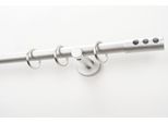 Gardinenstange GARESA "EASY", silber (silberfarben), B:64cm L:490cm Ø:20mm, Aluminium, Gardinenstangen, Gardinenstange, Vorhanggarnitur, verlängerbar, Endk. mit 3 Löcher, Alu, m. Ringe