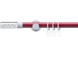 Gardinenstange LIEDECO "Fertigstilgarnitur 20 mm Power Celebration Zylinder Acryl" Gr. 2, rot (rot, weiß), L:200cm Ø:2mm, Eisen, Gardinenstangen, Gardinenstange, Gardinenstange Komplett, Farbkombination