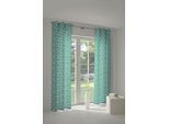 Vorhang ADAM "Retro Floret" Gr. 4, blau (petrol), B:145cm H:245cm, Jacquard, Baumwolle (Bio-Baumwolle), Gardinen, Vorhang, aus 100% Bio-Baumwolle