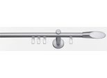 Gardinenstange INDEKO "Marbella" Gr. 1, silber (edelstahlfarben, silberfarben), L:120cm Ø:16mm, Aluminium, Gardinenstangen, Gardinenstange, Innenlauf Komplett-Set inkl. Gleitern und Montagematerial