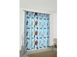 Vorhang WIRTH "Pets" Gr. 3, blau, B:142cm H:225cm, Satin, Polyester, Gardinen, Vorhang, Universal Pictures