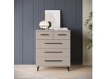 Sideboard OTTO HOME "Lagos, Kommode, 5 Schubladen, schwarze Griffe & Füße", congo, B:70cm H:82,5cm T:39,5cm, Sideboards, Sideboard, modernes Design, B/T/H je 70/39,5/82,5 cm, Schlafzimmerschrank