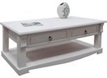 Couchtisch OTTO HOME "Anna", weiß, B:120cm H:43cm T:65cm, Tische, Couchtisch, Kaffeetisch mit Schublade und Ablage, Massivholz, FSC